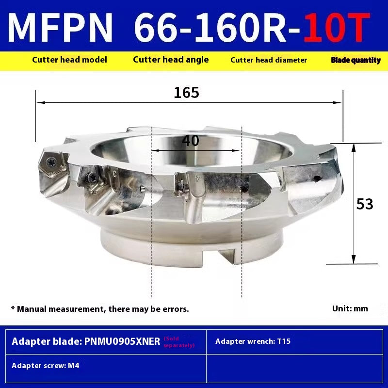 6016 Fast Feed MFPN66063R-5T-M Milling Cutter Block 66 Degree Flat Roughing Cutter Block with PNMU090508 Inserts Shandong Denso Pricision Tools Co.,Ltd.